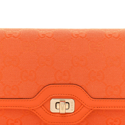 GG Monogram Textured Dollar Calfskin Small Luce Shoulder Bag Orange