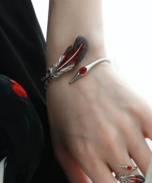 Fine Silk Sterling Silver Crane Feather Cuff