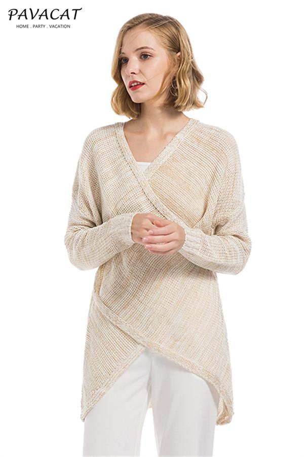Casual V Neck Front Cross Weekend Sweater