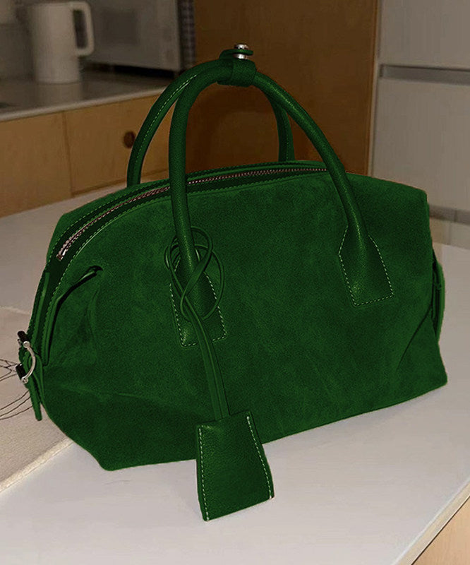Organic Green Large Capacity Fine Suede Tote Handbag