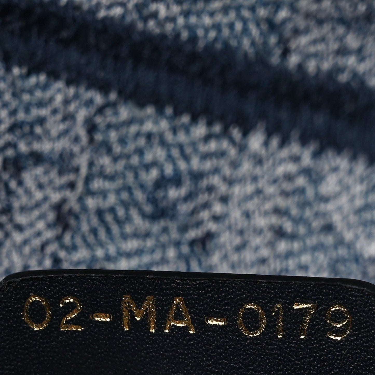 Oblique Embroidered Saddle Bag Denim Blue