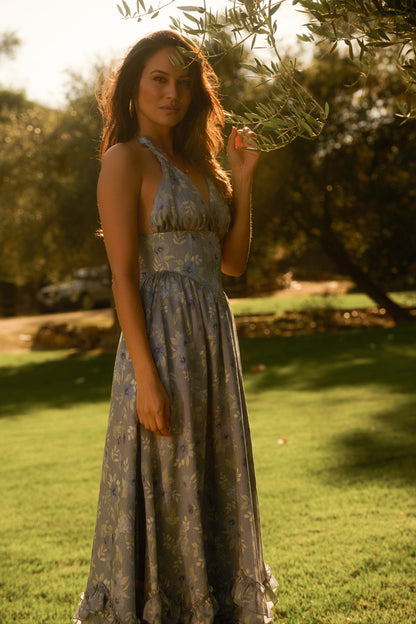 The Maeve Dress in Aleutian Blue Floral