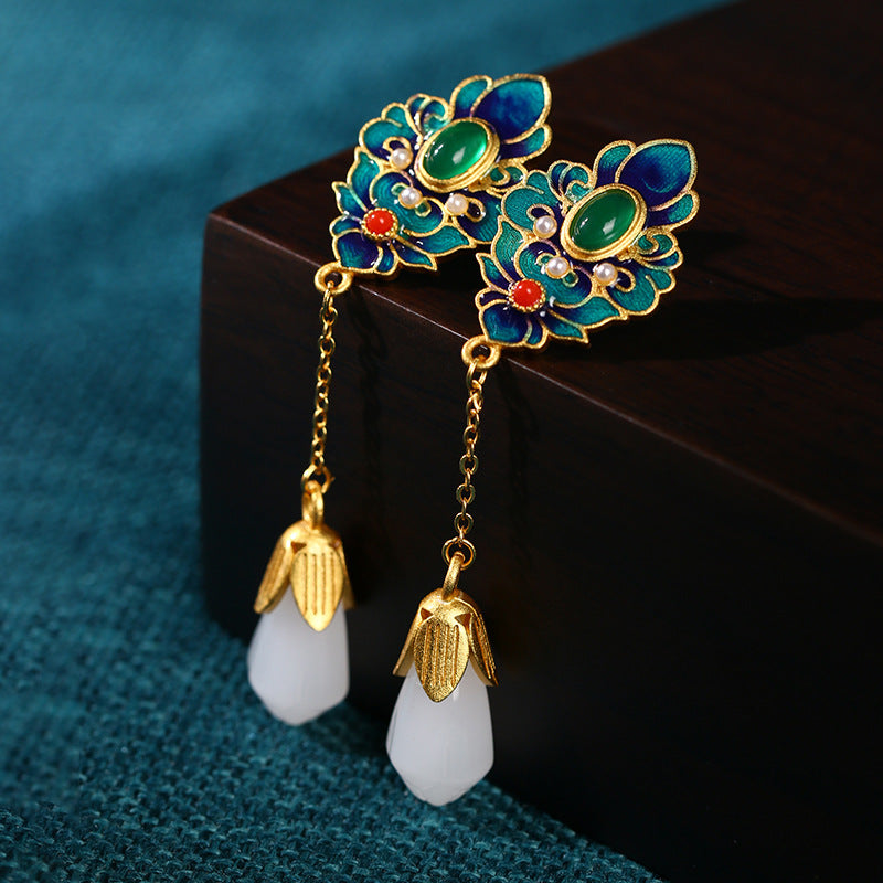 Vintage Craft Magnolia Flower Earrings