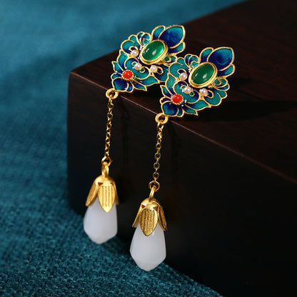 Vintage Craft Magnolia Flower Earrings