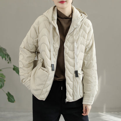 Women Winter Casual Loose Hooded Down Coat