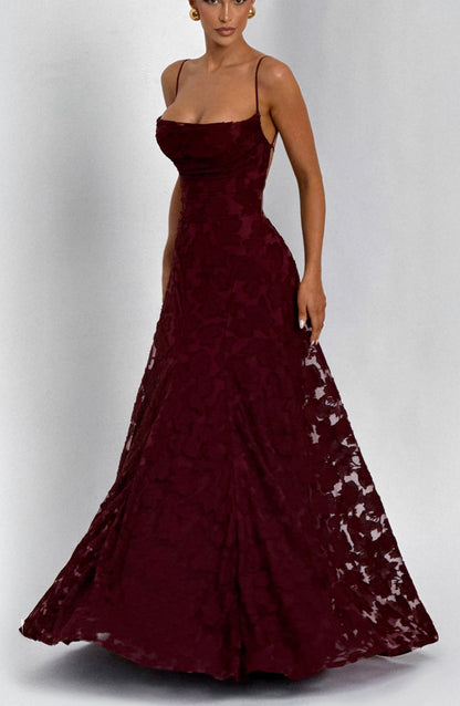 Francis Maxi Dress - Cherry Lacquer(__Limited Stock - Handmade to Order)