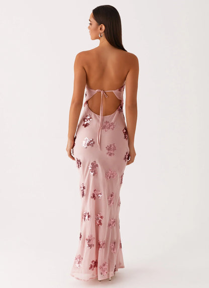Sweet Escape Sequin Maxi Dress - Baby Pink