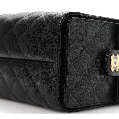Caviar Quilted Small Chanel 25 Handbag Black
