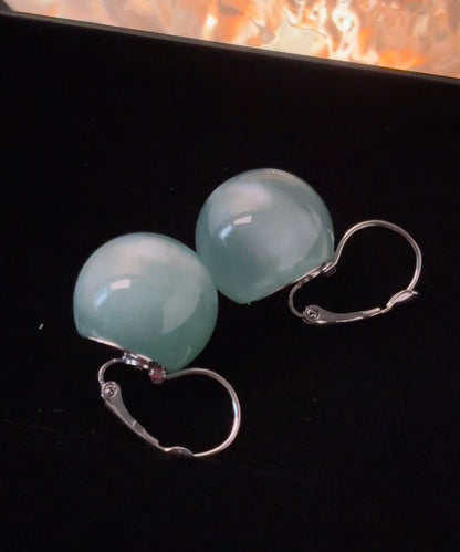Cute Blue Sterling Silver Ball Drop Earrings