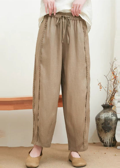 Fashion Orange Oversized Patchwork Lace Pants Summer