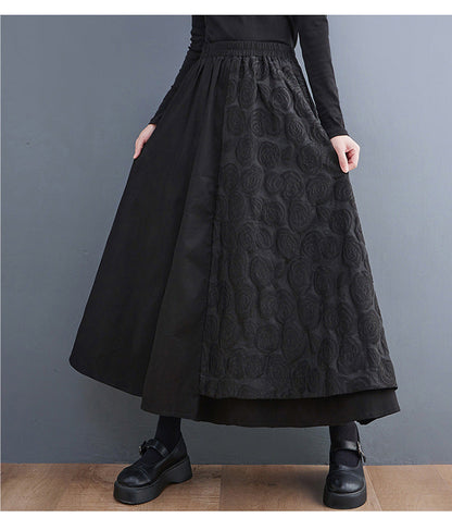 Loose Plus Size Stitching Design Skirt