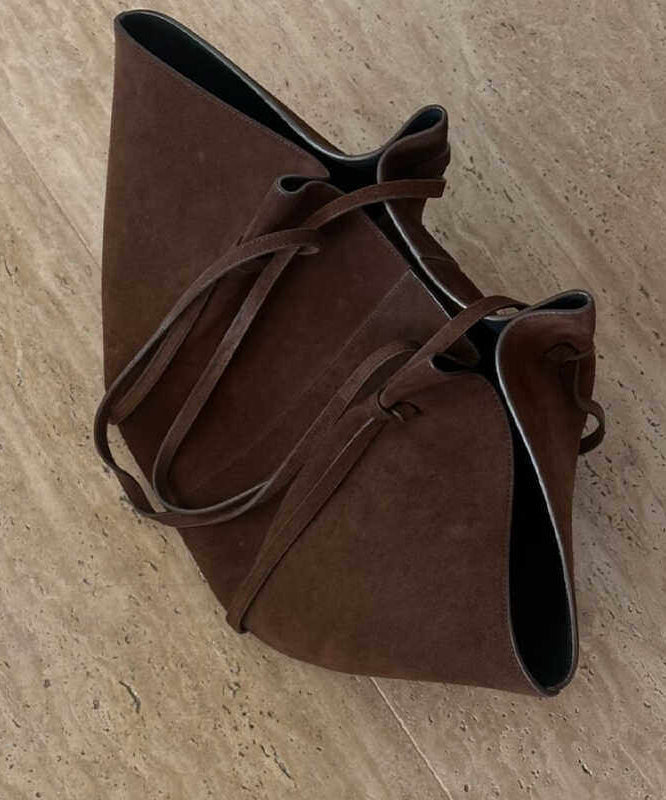 Classy Chocolate Sector Large Capacity Suede Shoulder Bags
