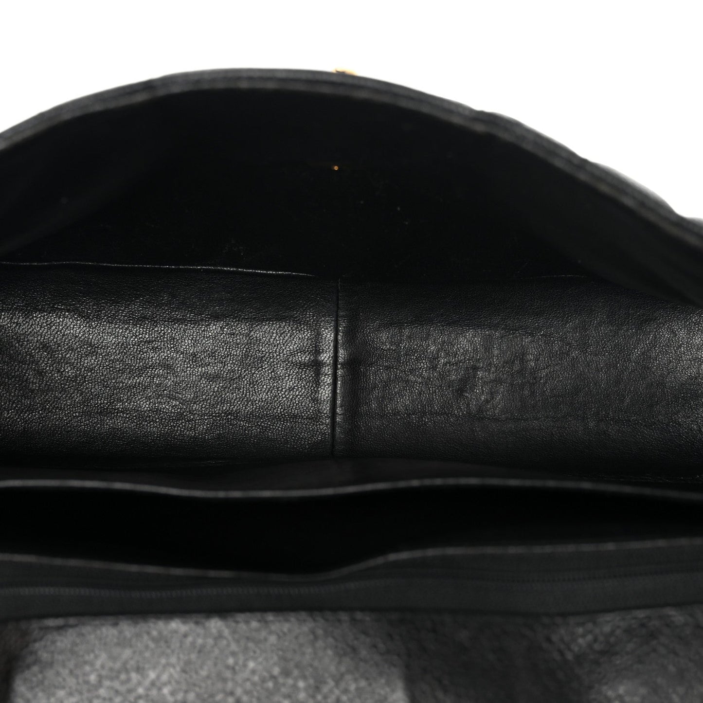 Caviar Vertical Quilted Small Single Flap Black