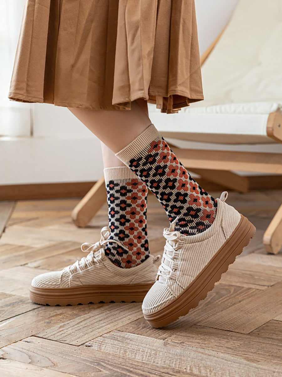 5 Pairs Cotton Cartoon Women Japan Style Crew Socks