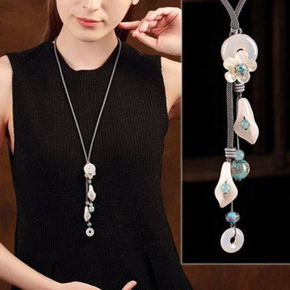 Women Retro Ornament Chain Simple Pendant Accessories Necklace