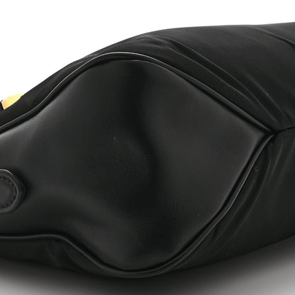 Re-Nylon Vitello Large Aimee Shoulder Bag Black