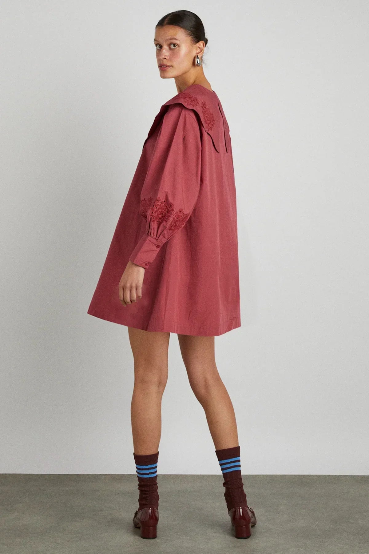 Mimi Mini Dress - Plum Broderie