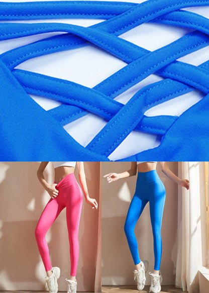 Rose High Waist Patchwork Capri Athletic Leggings