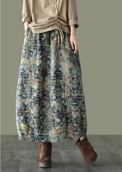 Plus Size Brown leopard print Retro Print A Line Pockets Fall Skirts
