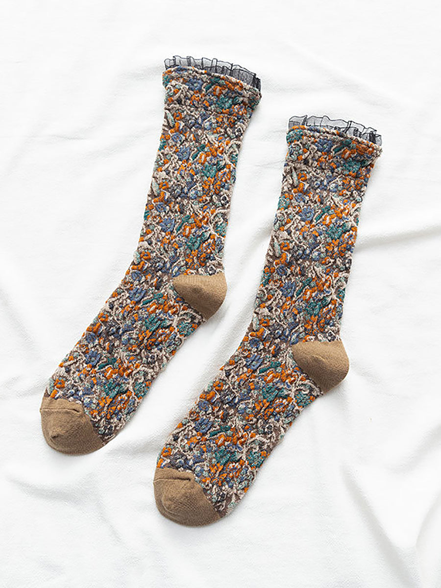 Women Cotton Lolita Style 5 Pairs Socks