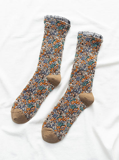 Women Cotton Lolita Style 5 Pairs Socks