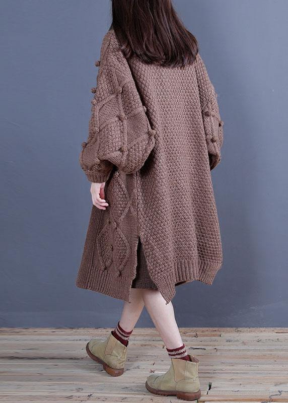 For  fall knitwear oversized khaki side open