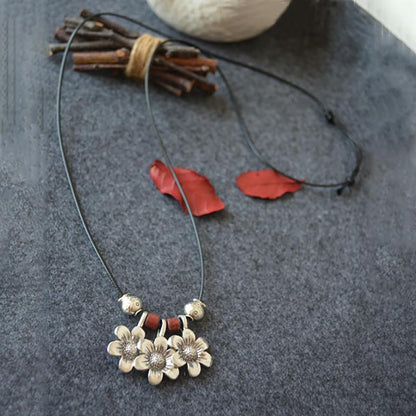 Vintage Wood Beads Indie FolkAlloy Necklace