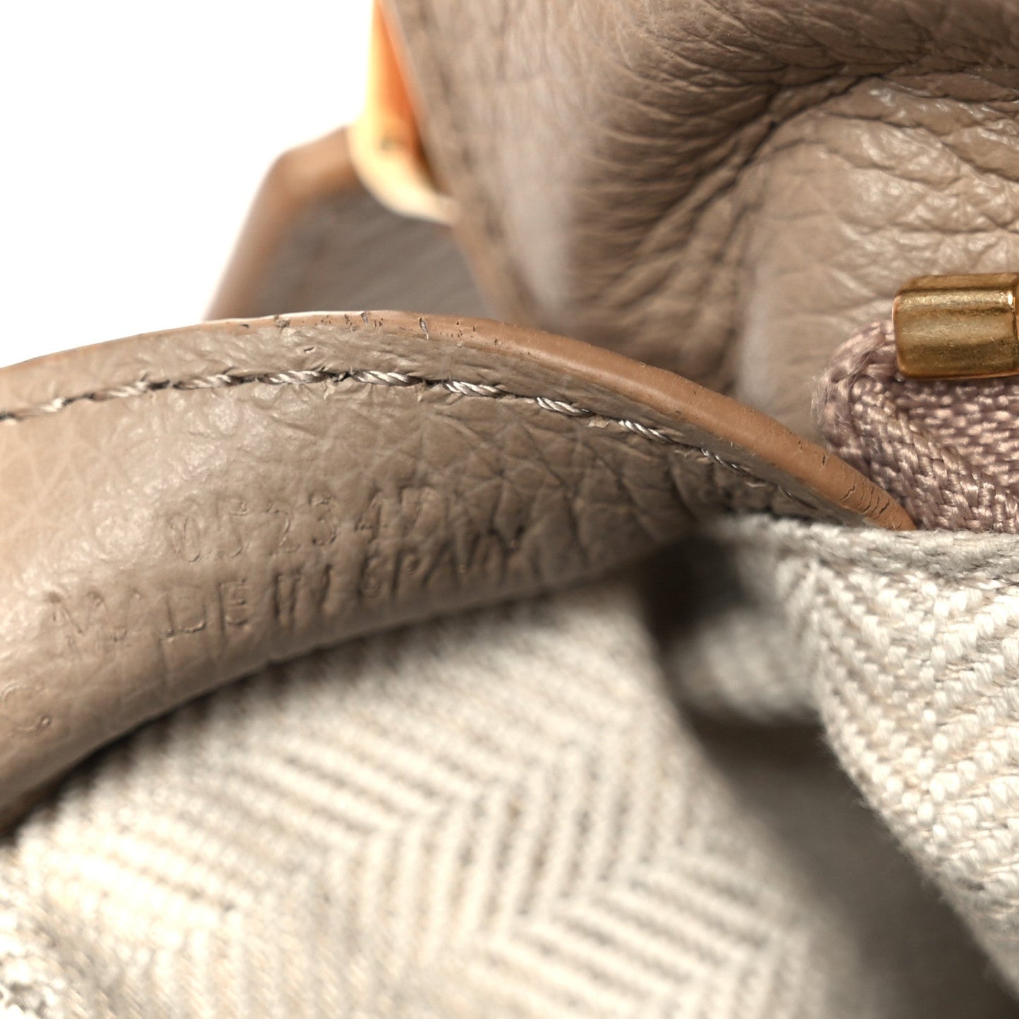 Grained Calfskin Small Puzzle Edge Bag Sand