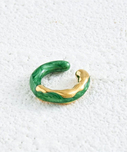 Style Gold Copper Enamel Hoop Earrings