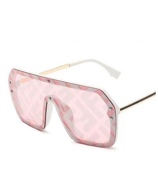 European And American Style Black Square Letter Integrated Sunglasses
