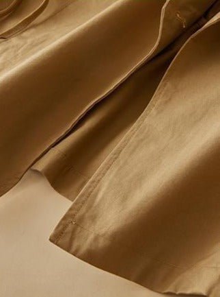 100% Natural Fabric Solid Color Windbreaker Long Sleeve Coat In One-Size