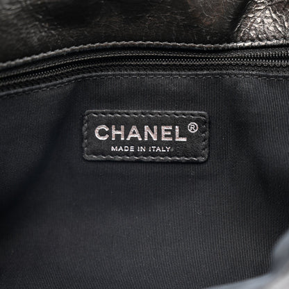 Metallic Calfskin Quilted Medium Chain Me Flap Grey