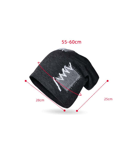 Winter Women Knitted Splicing Drawstring Hat