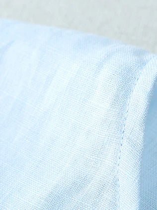 Pure Color Crew Neck Short Sleeve Casual Linen Tee Top