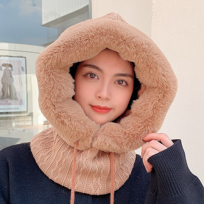 Women Winter Knitted Plush Solid Warm Hats