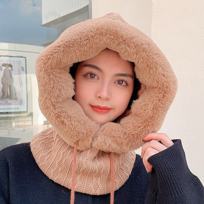 Women Winter Knitted Plush Solid Warm Hats
