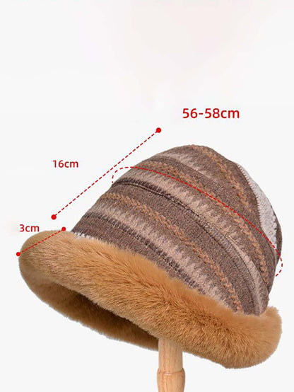 Women Winter Knitted Wool Liner Hat-Khaki