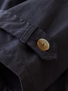 Women's Natural Fabric Double-breasted Minimalist Style Coat With Pockets In One-Size