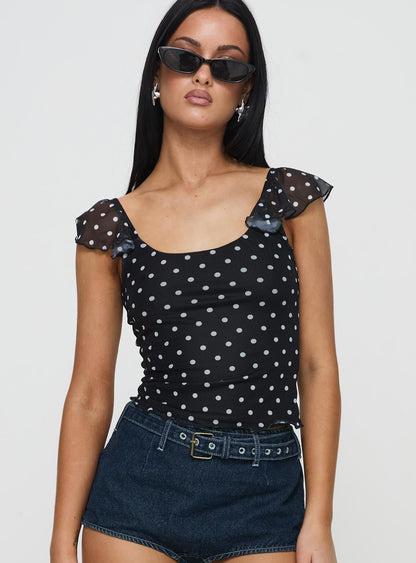 Beckinsale Polka Top Black