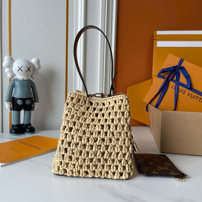 LOUIS VUITTON ALL IN BB RAFFIA BROWN 18CM M14217