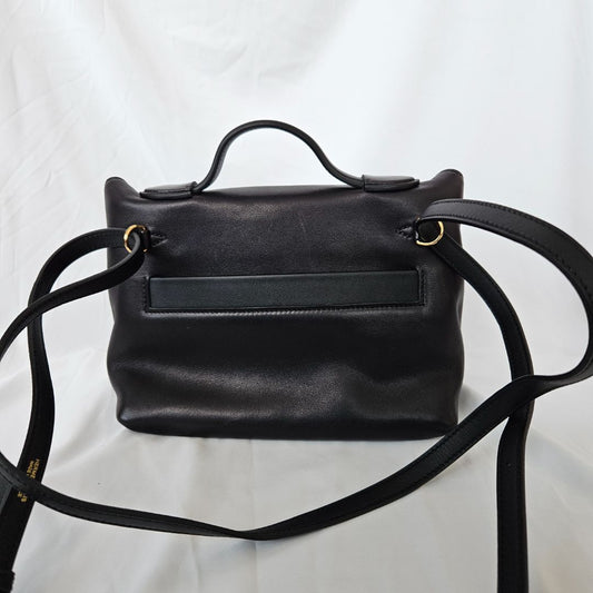 Hermès 24/24 21 Black in Swift Leather with Lizard Touch with Gold Hardware