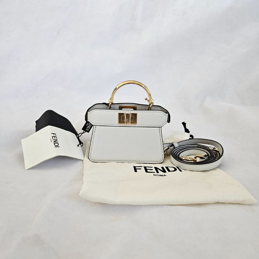 Fendi Nano Peekaboo Calfskin ISeeU Maxi Handle satchel