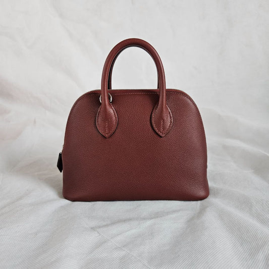 Hermès Mini Bolide 1923 Mini Evercolor 55 Rouge H bag with palladium hardware