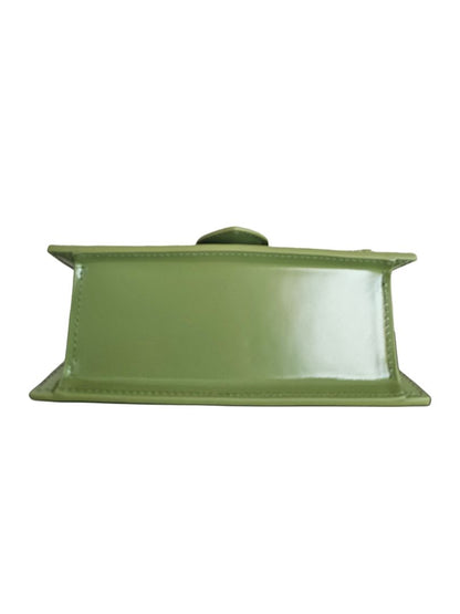 Jacquemus  Olive Green Leather Le Bambino Top Handle Bag