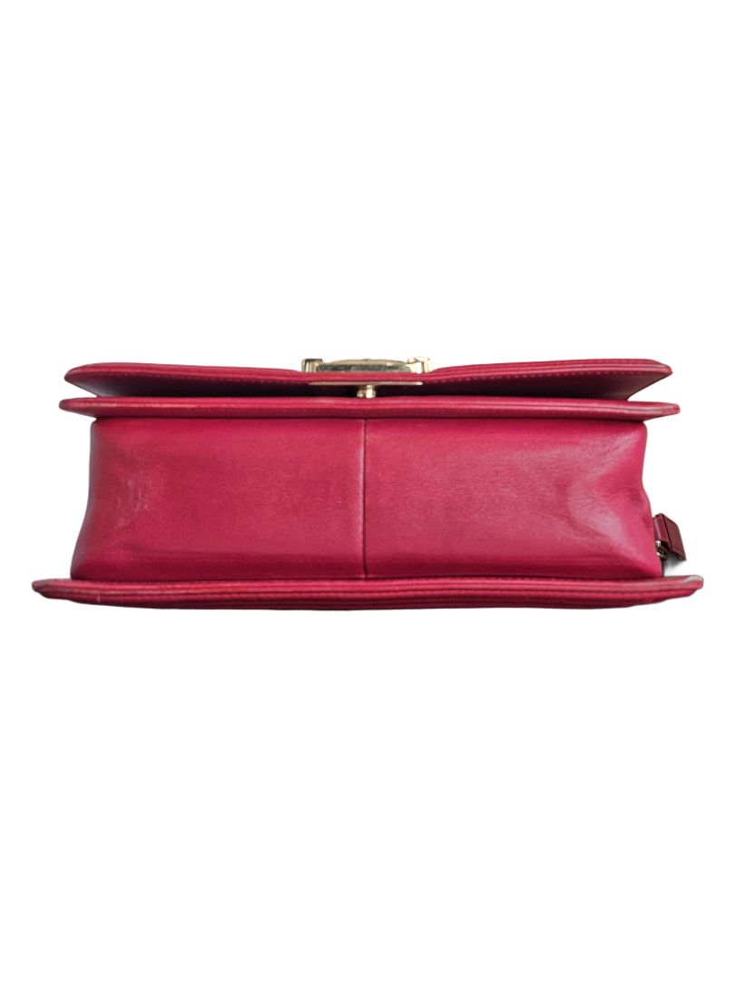 Chanel Red Quilted Leather Boy Flap Bag