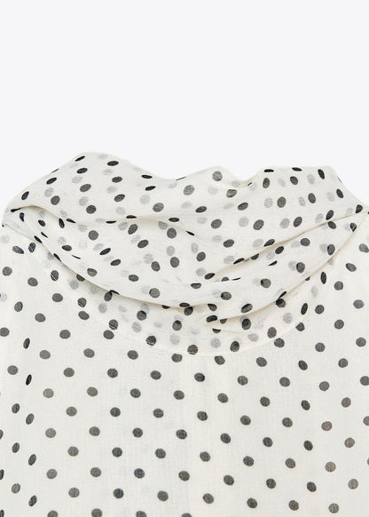 Bohemian White Bow Dot Chiffon Top Sleeveless