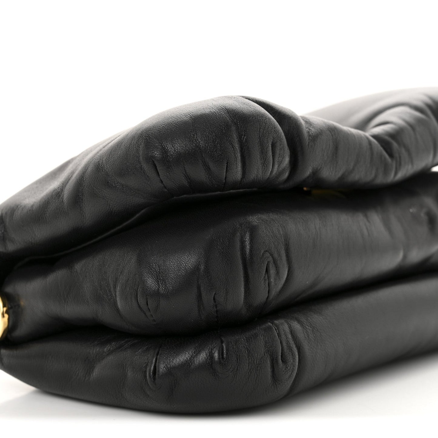 Shiny Nappa Lambskin Mini Goya Puffer Bag Black