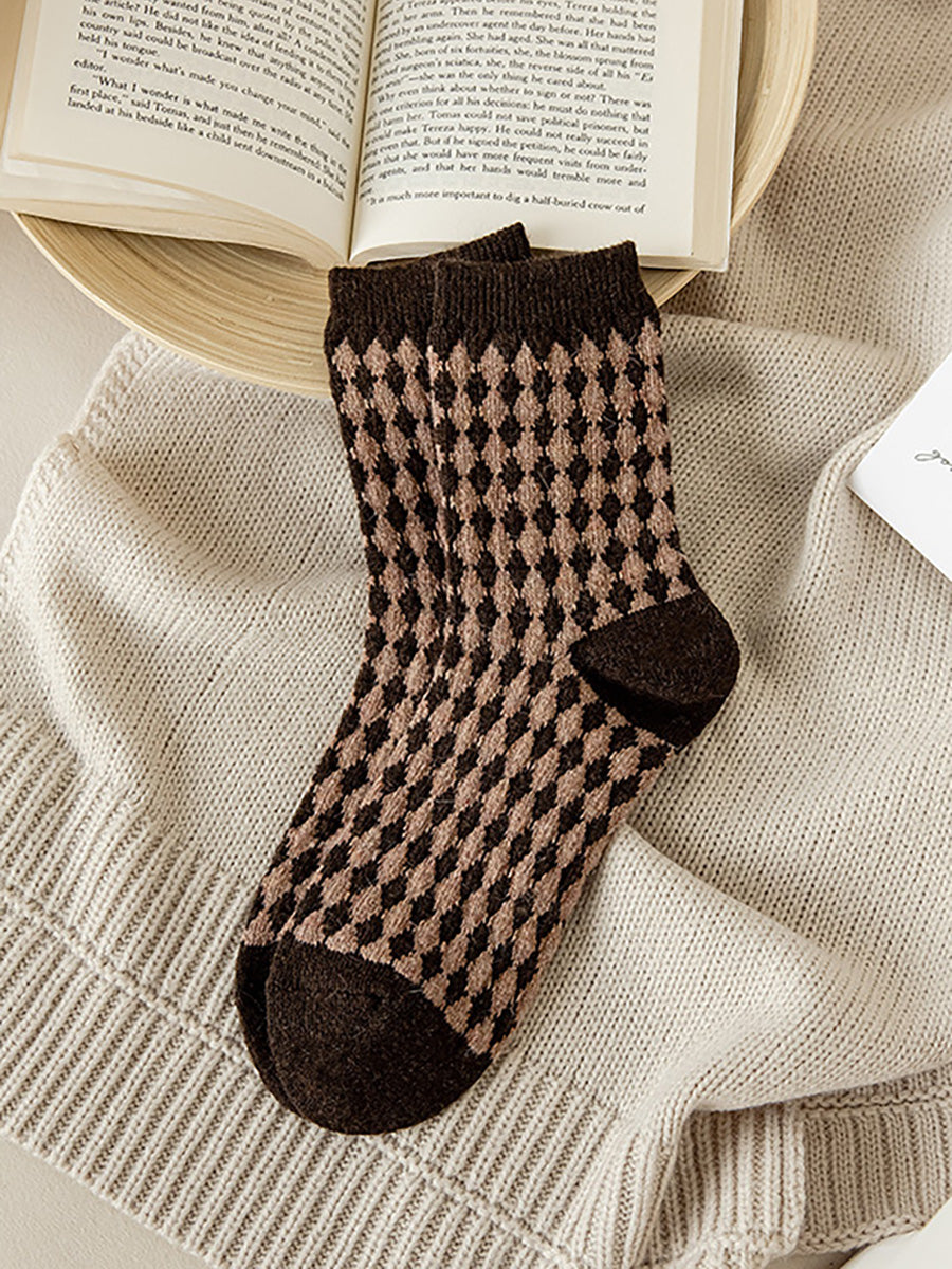 5 Pairs Women Winter Warm Wool Thickened Socks