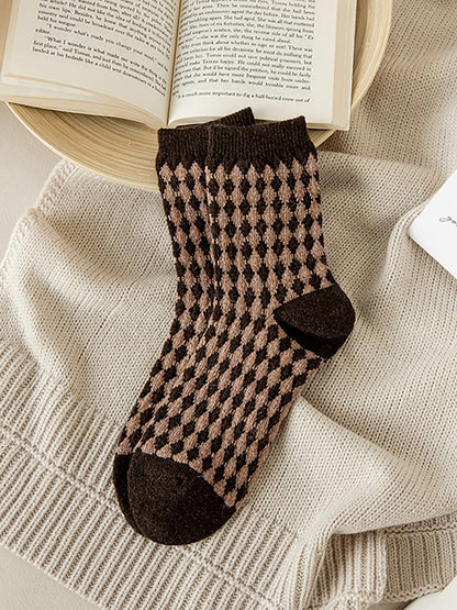 5 Pairs Women Winter Warm Wool Thickened Socks