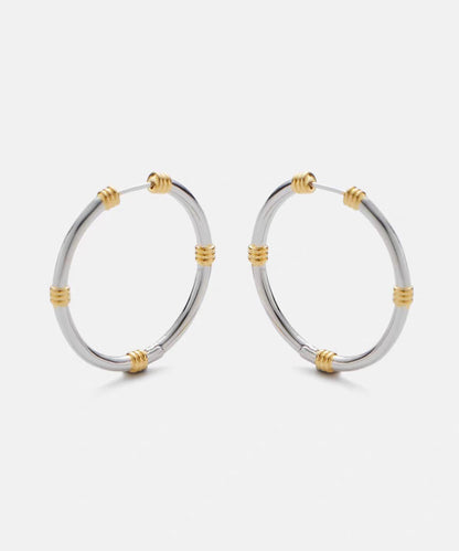 Casual Silk Copper Overgild Hoop Earrings